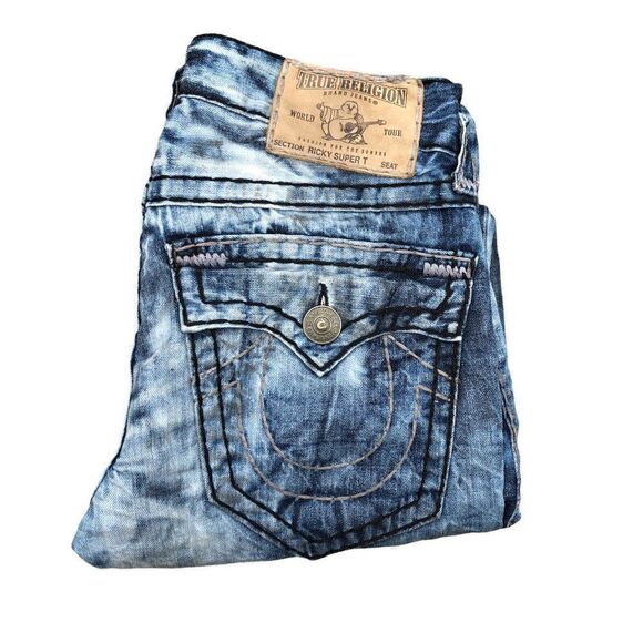 True Religion Jeans Size 29 RICKY SUPER T Blue - Picture 1 of 15
